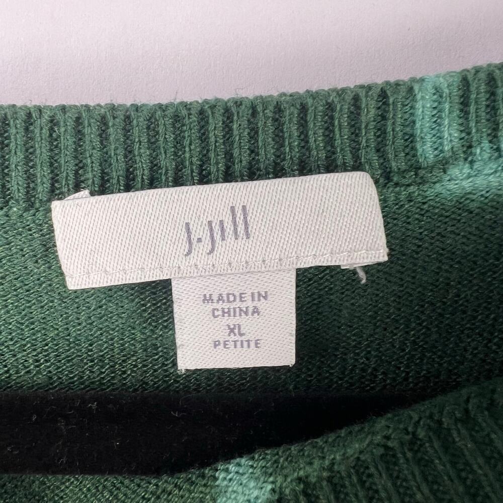 J. Jill Green Tie Dye Sweater, Cotton Blend, Lightweight Pullover, Casual Cozy - Picture 3 of 14